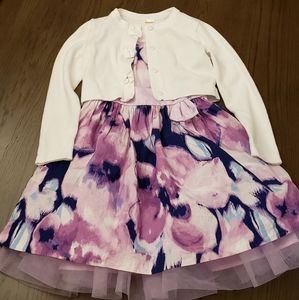 Purple Dress with Cardigan for toddler girls.